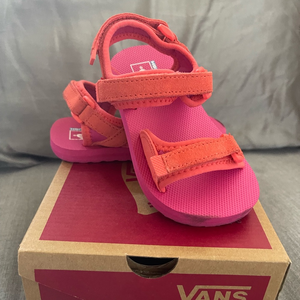💗 VANS TRI-LOCK PINK Sandals 💗 toddler size 8